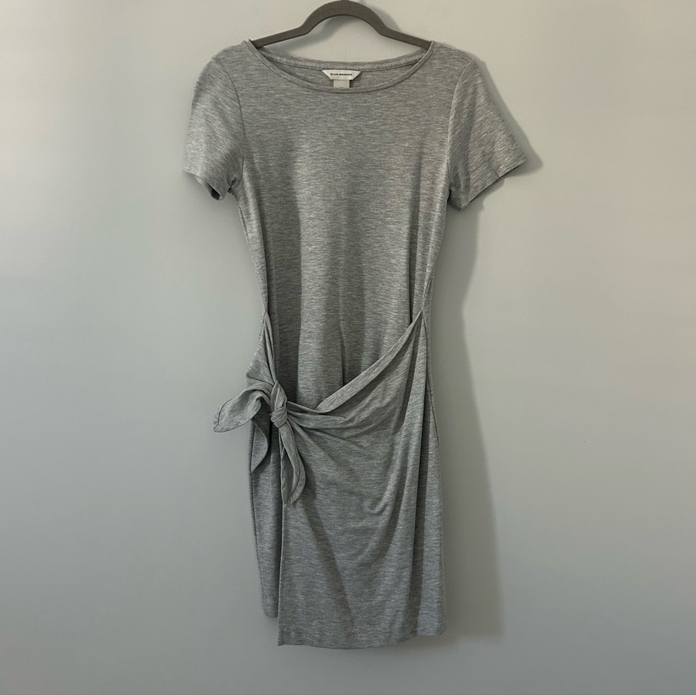 Club Monaco Twansia Light Heathered Grey Short Sleeve Tie Waist Casual Dress S - Picture 2 of 12